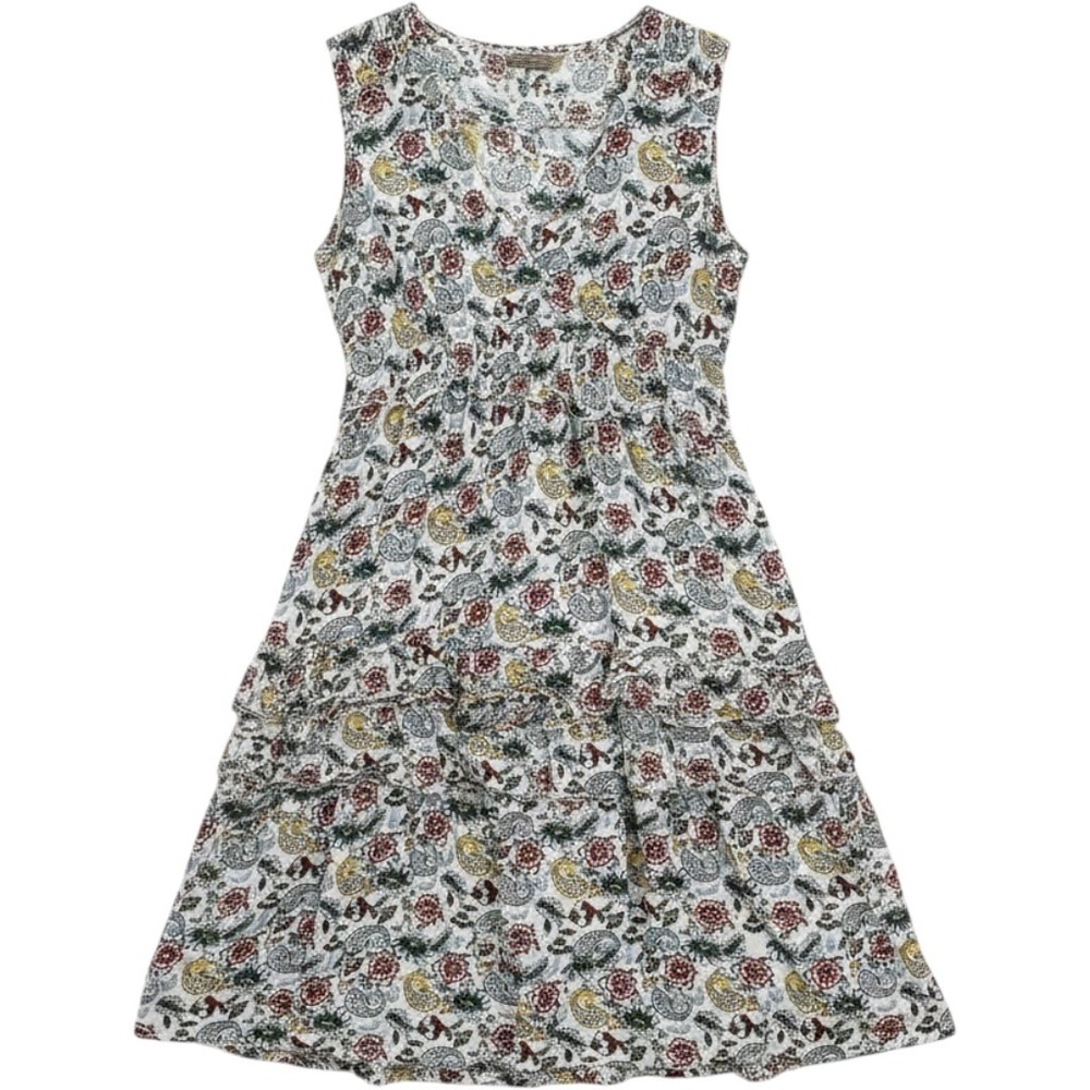 J. Glee Sleeveless Paisley Floral Smocked Tiered Midi Dress Multicolor XL